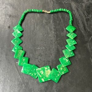 Vintage Green Beaded Necklace